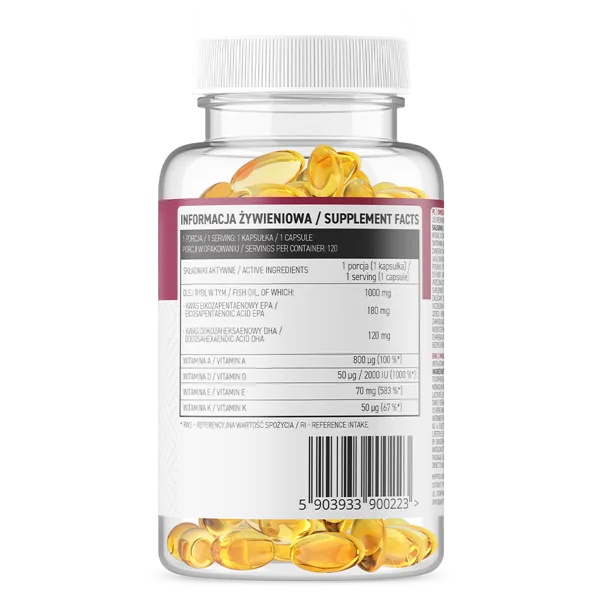 Omega 3 + ADEK - 120 kapselia - OstroVit - Image 2