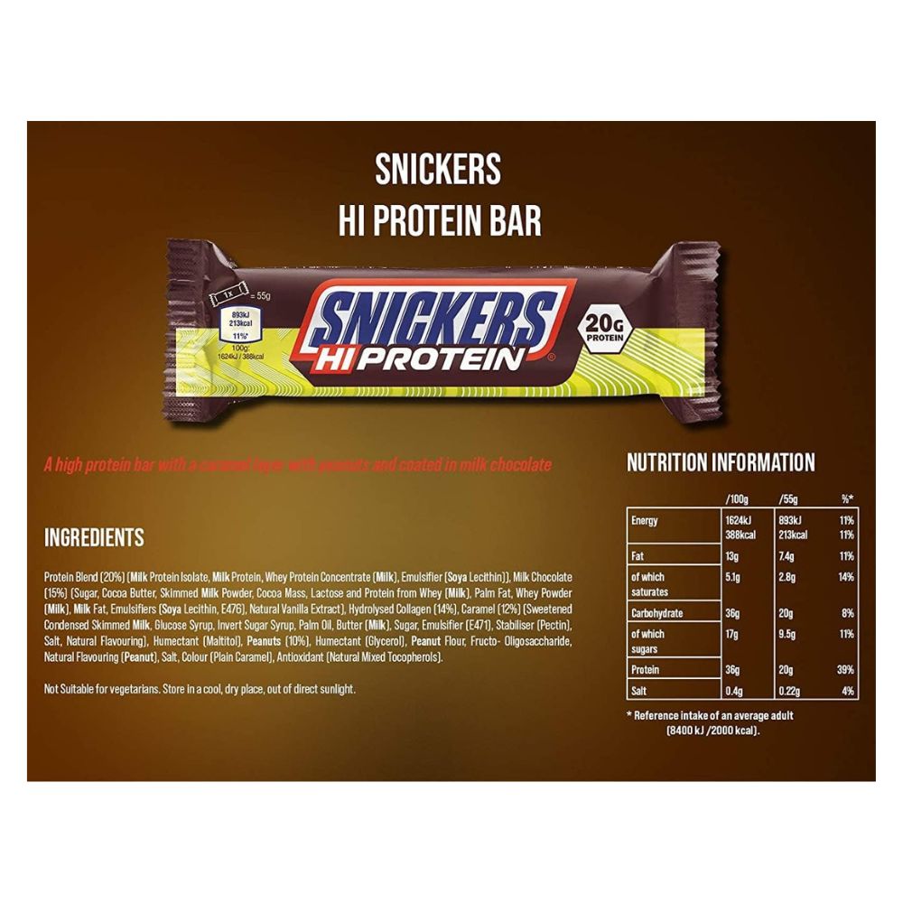 Snickers HI Protein Bar 12 x 55g - Image 2