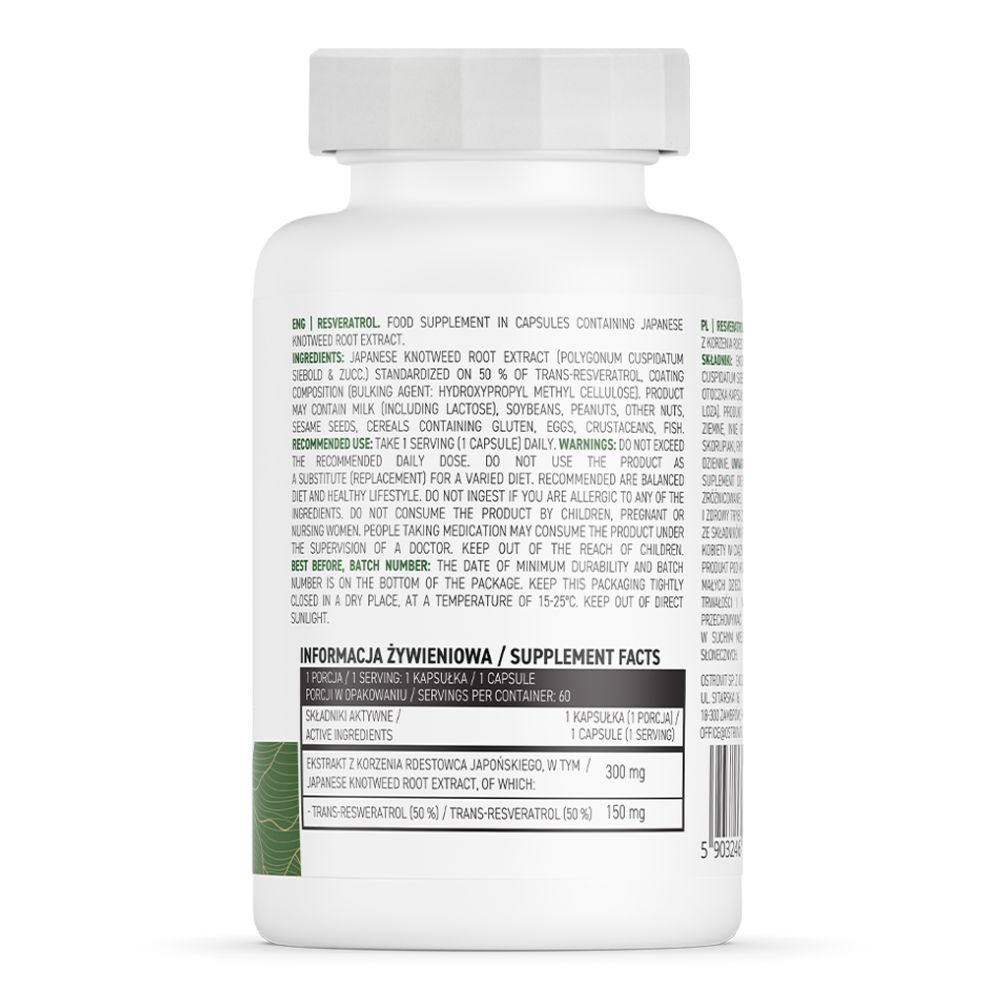 OstroVit Resveratrol VEGE 60 kapselia - Image 2