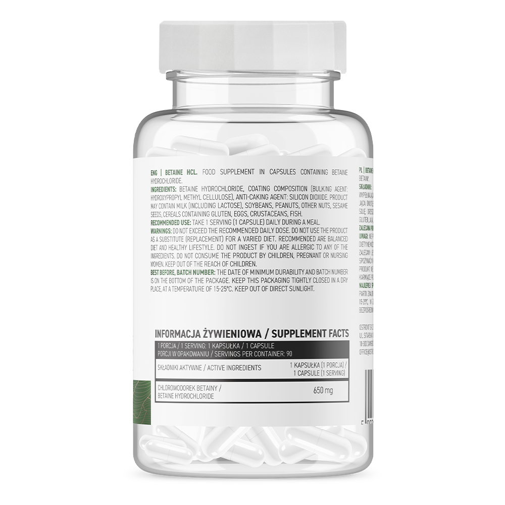 OstroVit Betaine HCL Vege 90 kapselia - Image 2