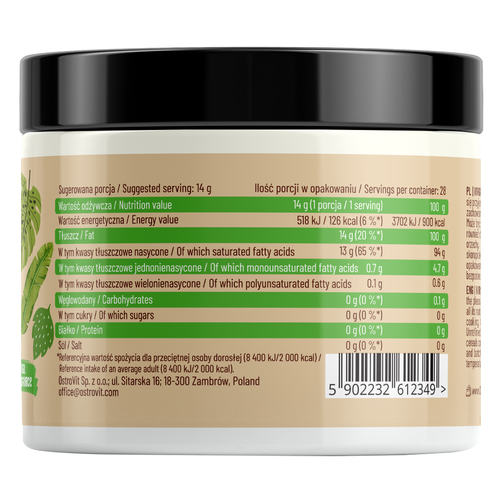 OstroVit kookosöljy / puhdistamaton kookosöljy 400g - Image 2