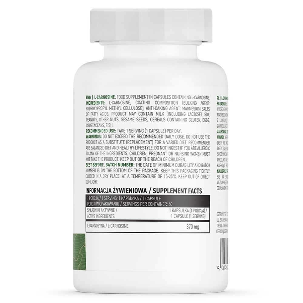 OstroVit L-Carnosine VEGE 60 kapselia - Image 2