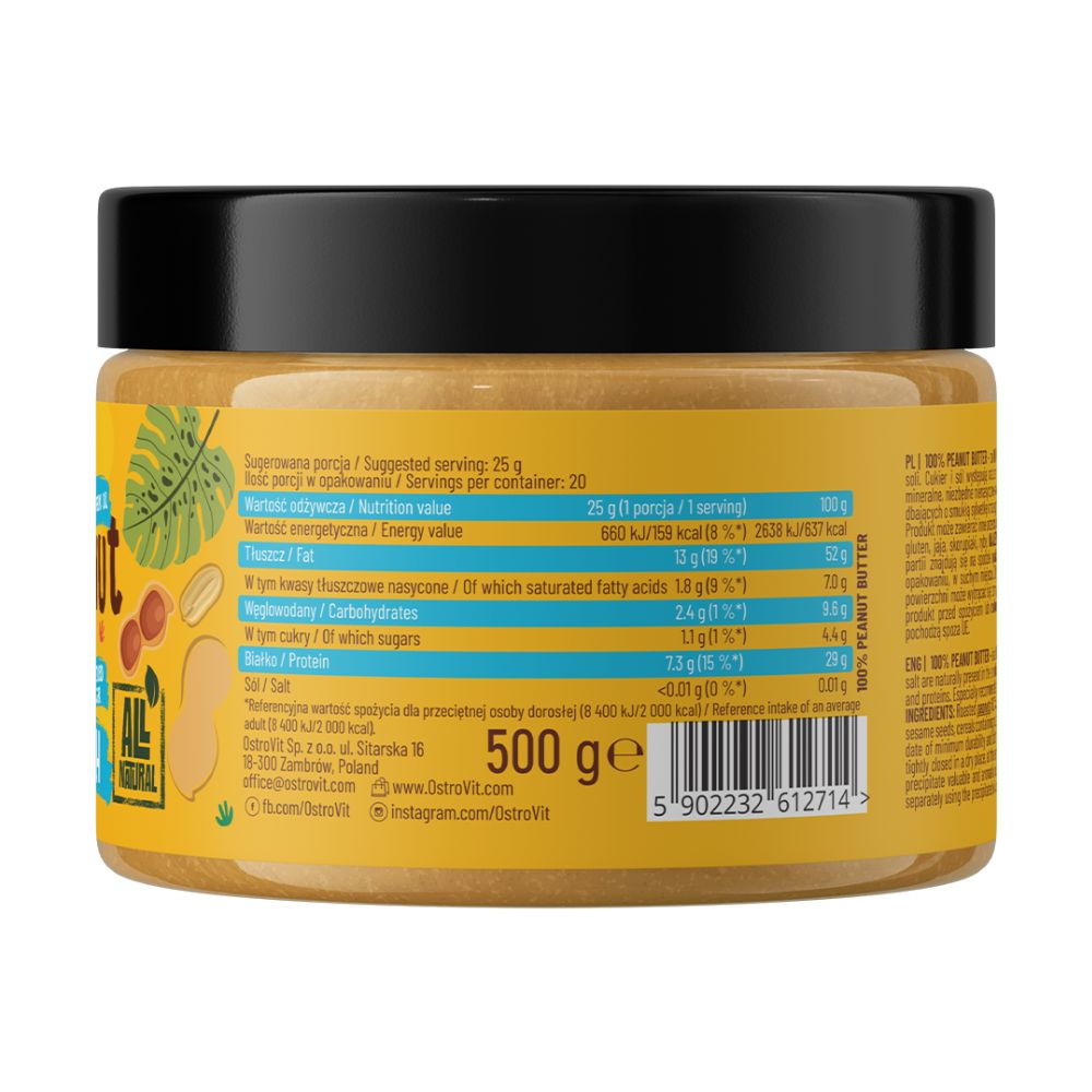 OstroVit Maapähkinävoi 100 % maapähkinävoita 500 g - Image 2