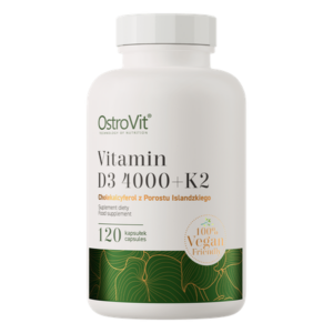 Vitamin D3 4000 IU + K2 VEGE - 120 kapselit