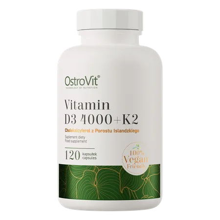 Vitamin D3 4000 IU + K2 VEGE - 120 kapselit