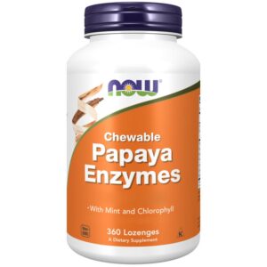 NOW Papaya Enzymes -pureskeltavat 180 tablettia.