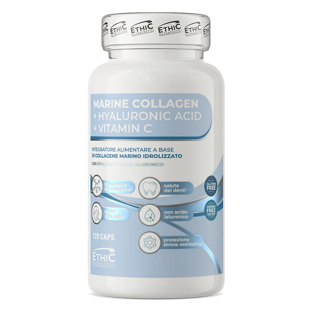 Ethic Marine Collagene + hyaluronihappo + C-vitamiini 120 tablettia