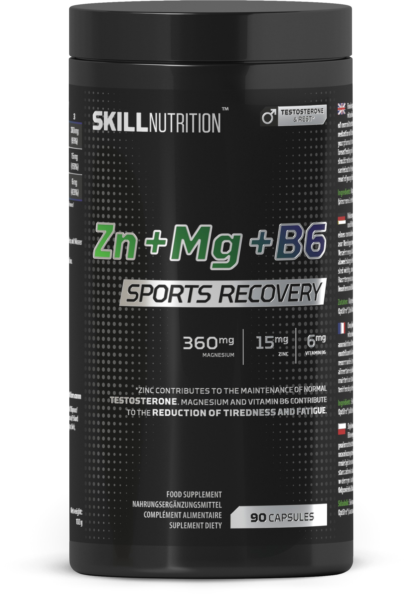 Skill Nutrition Zn + Mg + B6 Sports Recovery (90 kapselia)