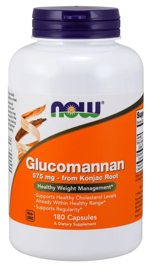 NOW Foods Glukomannaani konjakjuuresta 575 mg – 180 kapselia